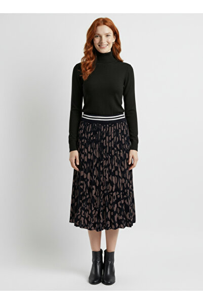 Neden Tekstil Γυναικεία φούστα μίντι με πιέτες και σχέδια