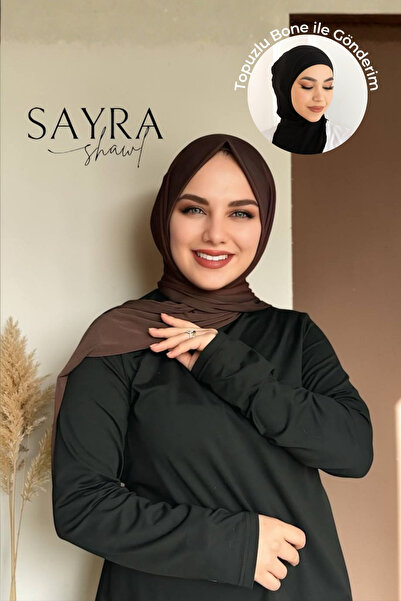 SAYRA Çıtçıtlı Hazır Şal ve Boyunluklu Bone 2’li Set – İthal Kumaş | Yeni Sezon
