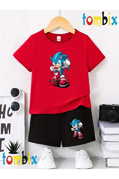 tombix Mavi̇karekter Sonnik Printed T-Shirt Shorts Summer Children's Set