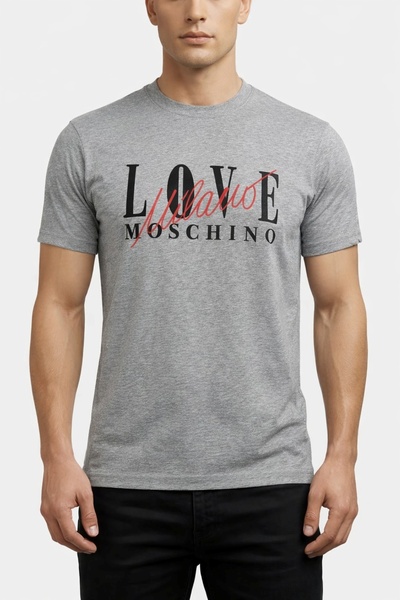 Love Moschino Slim Fit Cotton Milano Logo Tee