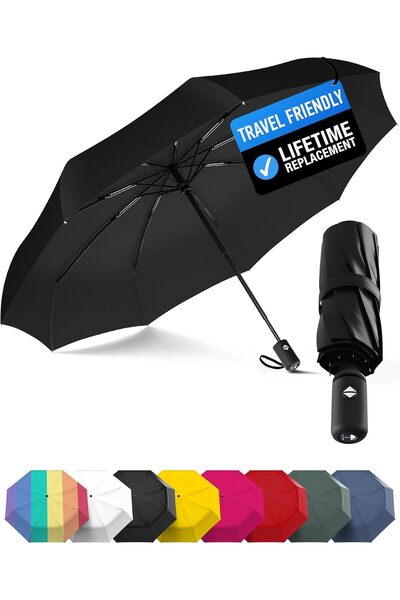 Rain-Mate Windproof Compact Umbrellas for Rain - Strong Reinforced Fiberglass...