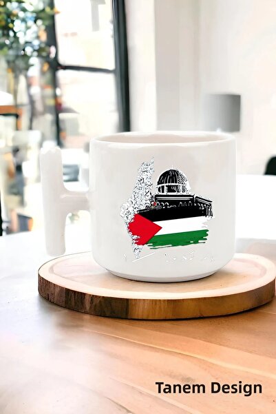 Tanem Tasarım كوب تي شيرت مطبوع بتصميم فلسطيني، كوب تي شيرت غزة، كوب تي شيرت ...