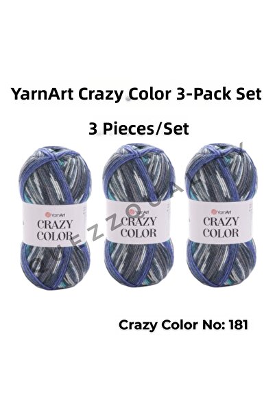 Yarnart Σετ Crazy Color 3 τεμαχίων Νήμα Πλεξίματος Χειροποίητο Μαρμάρινο Νο: 110