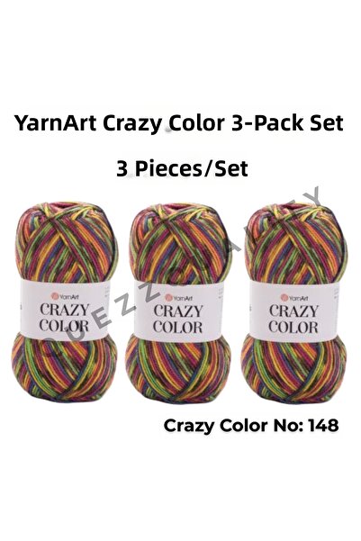 Yarnart Σετ Crazy Color 3 τεμαχίων Νήμα Πλεξίματος Χειροποίητο Μαρμάρινο Νο: 110