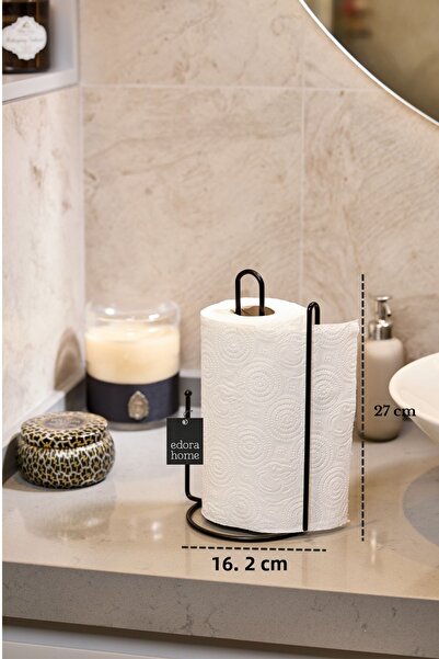 Edora Home Black Paper Towel Holder Roll Towel Holder Napkin Holder 25 cm Sta...