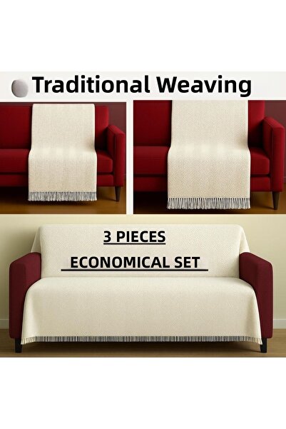 Loova Κάλυμμα Καναπέ 3 τεμαχίων Οικονομικό Πακέτο 100% Βαμβακερό Παραδοσιακό ...