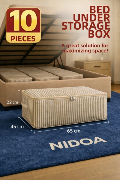 Nidoa 10 τεμάχια ανθρακί ριγέ, μεγάλου μεγέθους, για κάτω από το κρεβάτι και ...