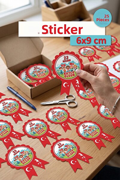 Tieni 23 Απριλίου Χρόνια Πολλά Αυτοκόλλητο Σήμα Κοκάρντ - Δώρο για Φοιτητές -...