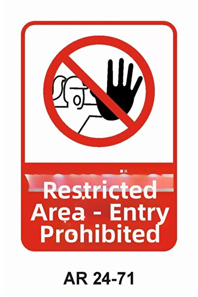Outdoor One Prohibited Area Absolutely No Entry Women's Figure Security Warni...