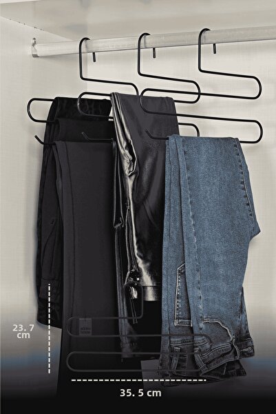 Edora Home Μαύρη κρεμάστρα παντελονιών 3 επιπέδων για ντουλάπα, κρεμάστρα για...