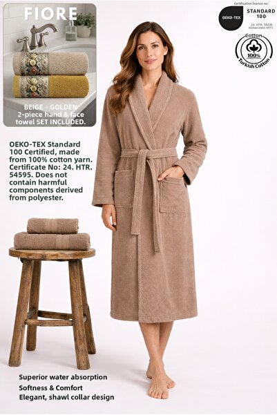 Ellaline Σετ γυναικείων ριγέ μπουρνούζια 3 τεμαχίων 100% βαμβάκι πιστοποιημέν...