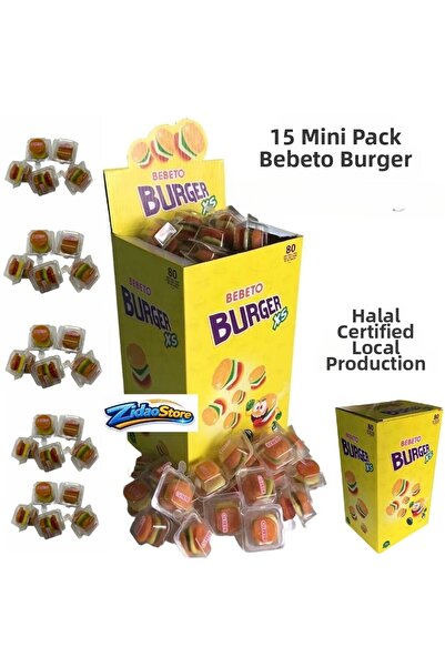 Emrah Gültekin Burger XS Jelibon Candy 10g X 15 Pieces Halal Certified Domest...