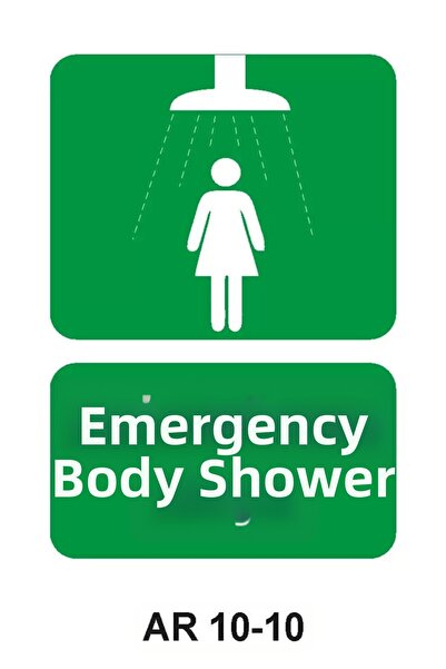 Outdoor One Emergency Body Shower Women Figure Work Safety Warning Sign 1 Pie...