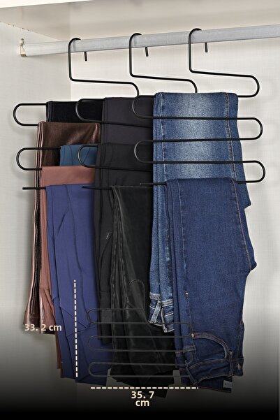 Edora Home Μαύρη κρεμάστρα παντελονιών 5 επιπέδων για ντουλάπα, κρεμάστρα για...