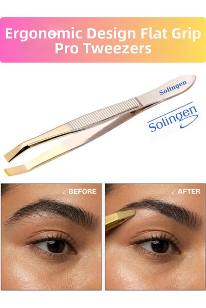 SheMask Tweezers Eyebrow and Mustache Removal Tool Flat Tip Eyebrow Tweezers ...