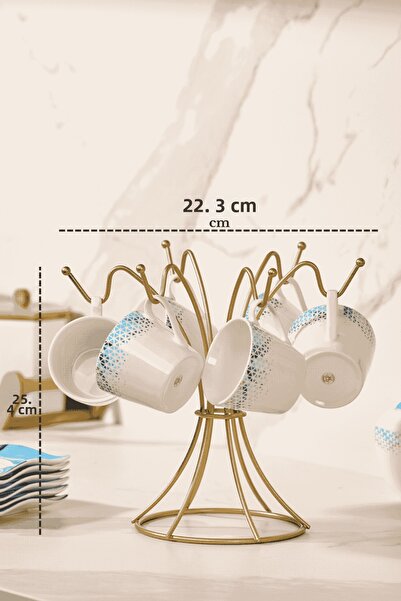 Edora Home Ματ χρυσός κρεμάστρας ποτηριών με 6 γάντζους, οργανωτής για κούπες...