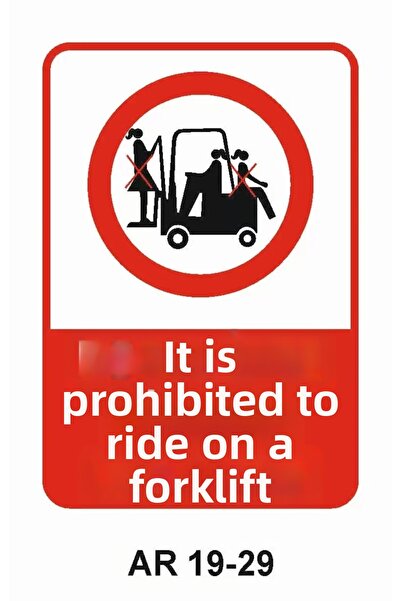 Outdoor One Riding Forklift Is Prohibited Women Figure Work Safety Warning Si...