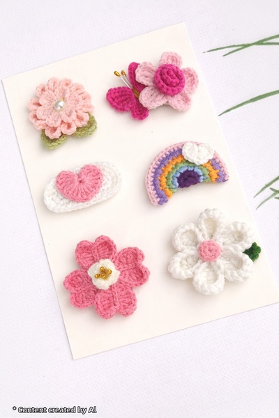 Kadın Girişimciler Atölyesi Newborn Baby Buckle Handmade Mixed 6-Piece Clip H...