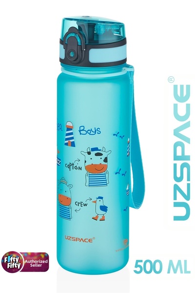 Uzspace زجاجة مياه للأطفال بسعة 500 مل من التريتان خالية من مادة BPA للمدرسة