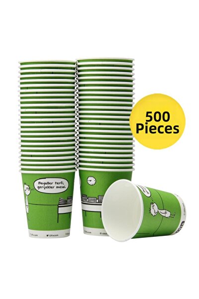 OFIX Cardboard Cups Custom Printed 7 oz 180 ml 500 Pieces - Green