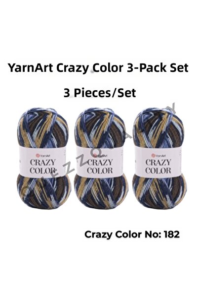 Yarnart Σετ Crazy Color 3 τεμαχίων Νήμα Πλεξίματος Χειροποίητο Μαρμάρινο Νο: 110