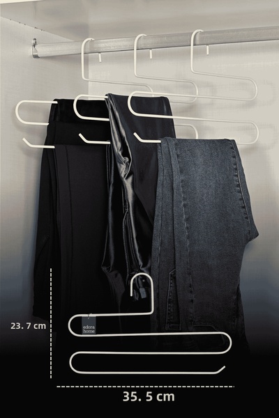 Edora Home Σετ 5 τεμαχίων Μπεζ κρεμάστρες παντελονιών 3 επιπέδων για ντουλάπα...