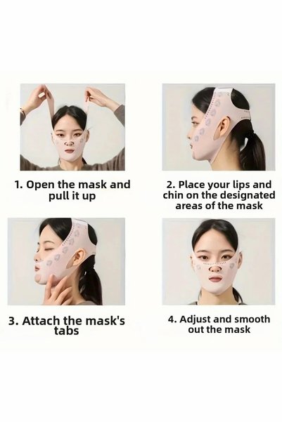 Aznime Chin Double Chin Reducer Chin Neck Band Breathable Face Lifting Belt Black