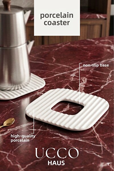 UCCO Πορσελάνινη βάση τσαγιέρας, δοχείο τσαγιού, σουβέρ 18 εκ., ανθεκτικό στη...