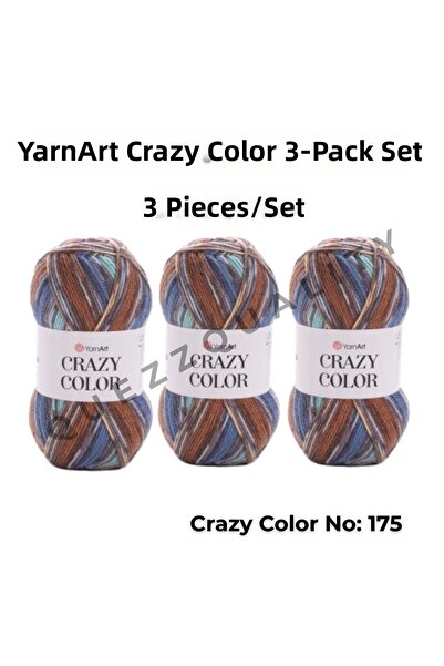 Yarnart Σετ Crazy Color 3 τεμαχίων Νήμα Πλεξίματος Χειροποίητο Μαρμάρινο Νο: 110