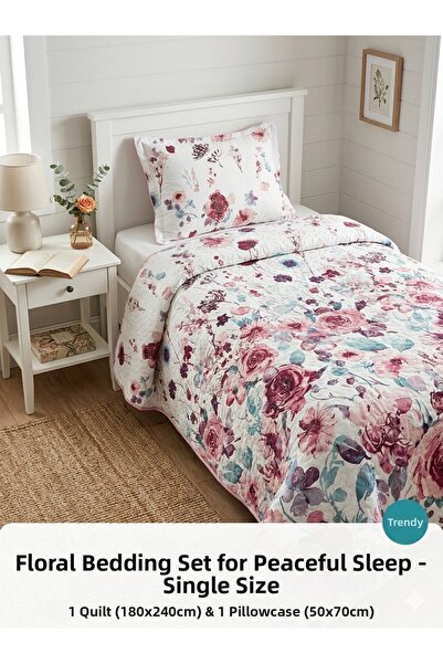 Zorlu Tekstil Σετ Μονό Κάλυμμα Κρεβατιού Rosalia Floral - Καπιτονέ Κάλυμμα Κρ...
