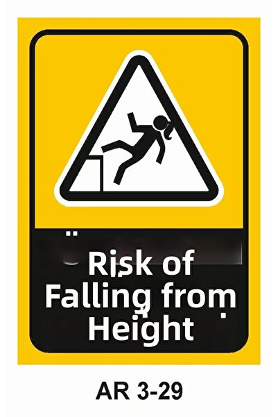 Outdoor One Fall Hazard Women Figures Work Safety Warning Sign 1Pcs Pvc 21 X ...