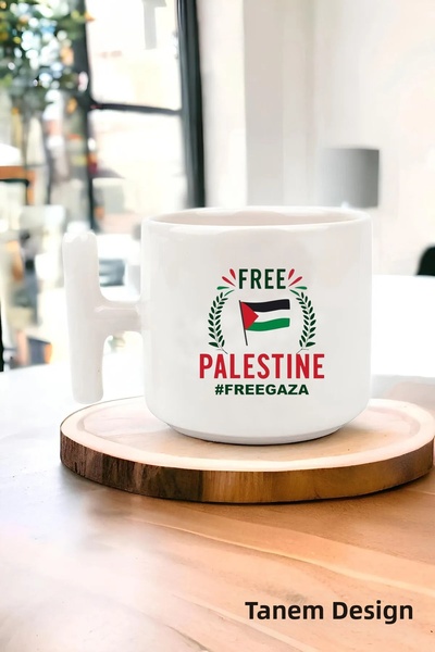 Tanem Tasarım كوب تي شيرت مطبوع بتصميم فلسطيني، كوب تي شيرت غزة، كوب تي شيرت ...