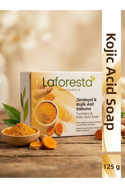 Laforesta صابون حمض الكوجيك والكركم 125 جرام - عناية طبيعية مضادة للعيوب ومفت...