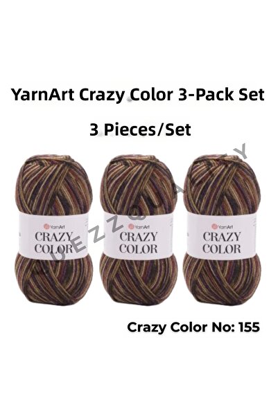 Yarnart Σετ Crazy Color 3 τεμαχίων Νήμα Πλεξίματος Χειροποίητο Μαρμάρινο Νο: 110