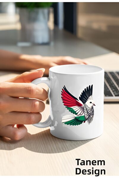 Tanem Tasarım كوب مطبوع بتصميم فلسطيني، كوب غزة، كوب كودس كلاسيكي