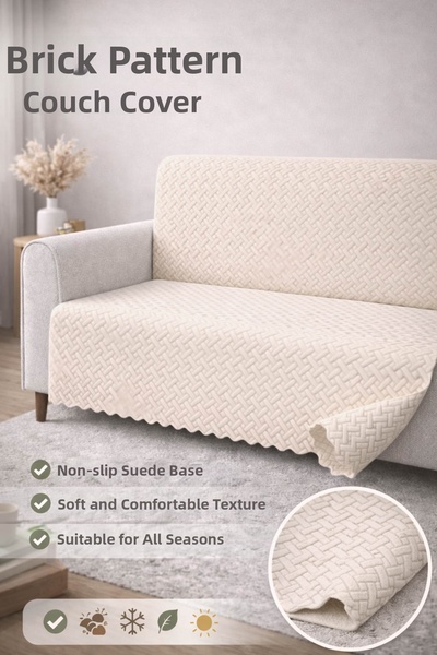 riselerhome Non-Slip Sponge Sofa Cover Sofa Shawl 160X205 Brick Pattern 4 Sea...