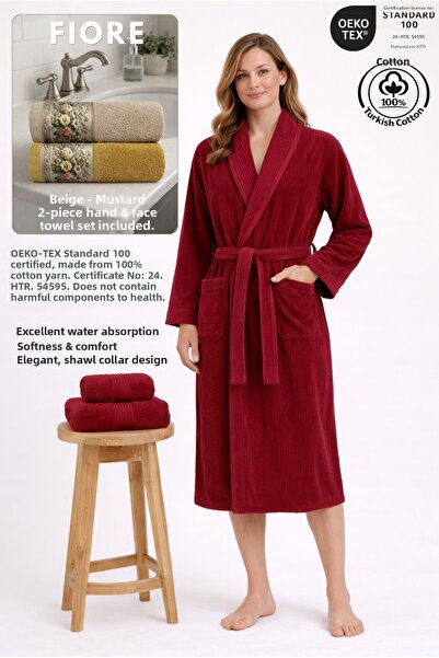 Ellaline Σετ γυναικείων ριγέ μπουρνούζια 3 τεμαχίων 100% βαμβάκι πιστοποιημέν...