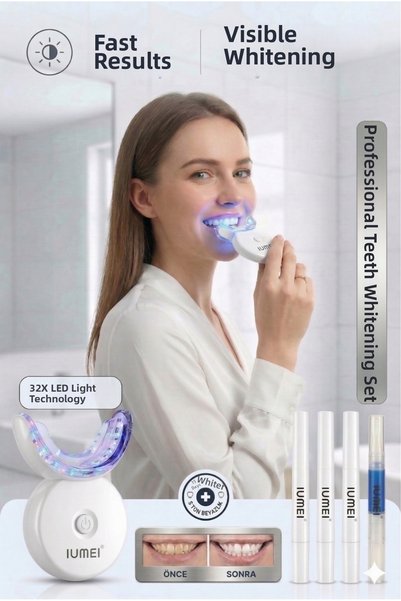 IUMEI Professional 32 Led Teeth Whitening Kit Fast Effective Safe at Home Includes 4 Pens