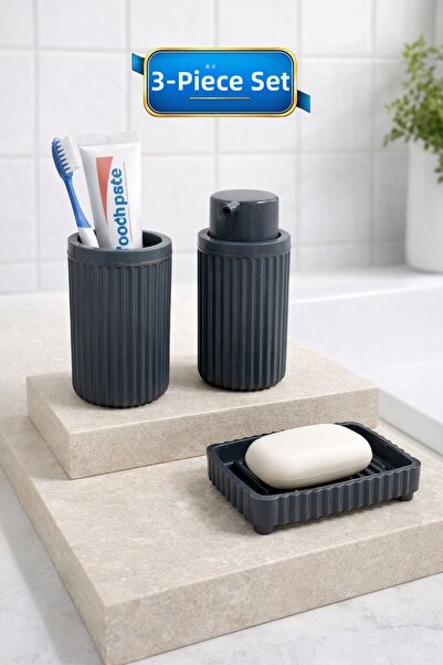 LE PARİS Σετ Μπάνιου 3 Τεμαχίων Μοντέρνου Στρογγυλού Σχεδιασμού |   Διανομέας...