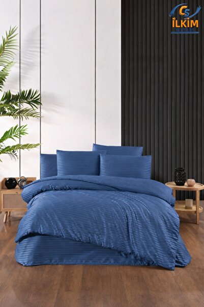 cs ilkim Πολυτελές Σετ Παπλωματοθήκης από Ριγέ Σατέν – Λαμπερό και Απαλό Ύφασμα