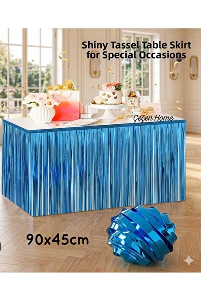 ÇEÇEN HOME Μπλε Φούντανες Φούστες με Φούντες για Πάρτι/Γενέθλια (Διαστάσεις: ...