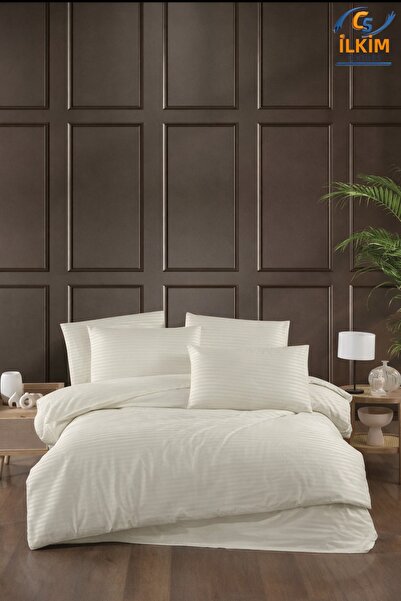 cs ilkim Πολυτελές Σετ Παπλωματοθήκης από Ριγέ Σατέν – Λαμπερό και Απαλό Ύφασμα