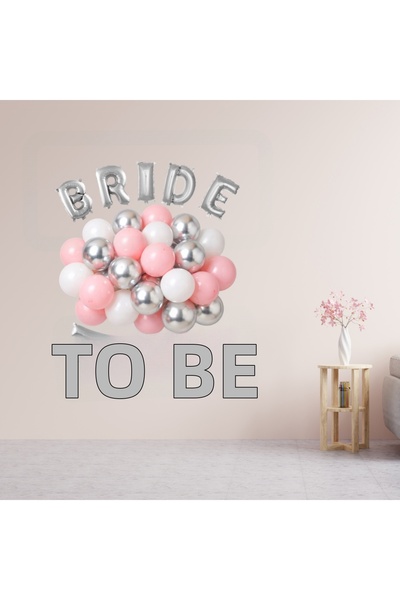 tedaks Pink Silver White Balloons with Silver Foil Letters Bride to Be Decora...