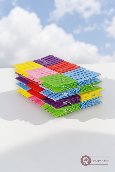 Zey-Al Σετ Πολύχρωμα Μανταλάκια - 144 Τεμάχια Ισχυρά Μανταλάκια Ρούχων με Ελα...