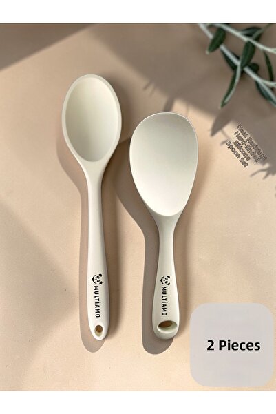 Multiamo Hard Tip Heat Resistant Fireproof Non-Stick Silicone Long Spoon 28 C...