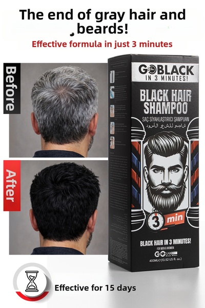Go Black Hair Blackening Shampoo 2-Pack Advantageous Package 400ml. X 2 Pieces