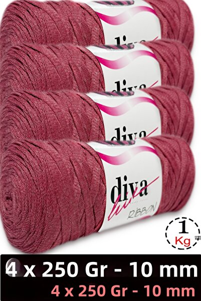 Diva İplik شريط قطني - 1 كجم - 10 مم - عبوة من 4 قطع - 1005
