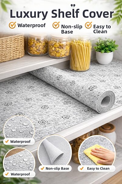 yek home tekstil evinizin her yerinde Πολυτελές αντιολισθητικό κάλυμμα ραφιού...