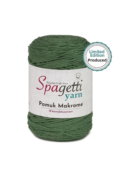 Spagettiyarn Cotton Macrame Green Hand Knitting Yarn