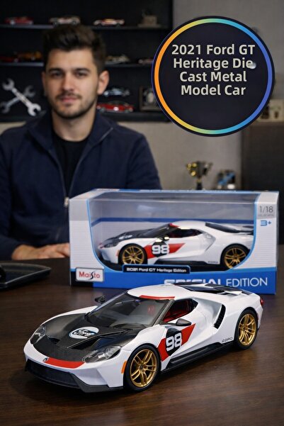 TOYFEST Maisto 1:18 2021 Ford Gt Heritage Edition # 98 Diecast Model Car Meta...